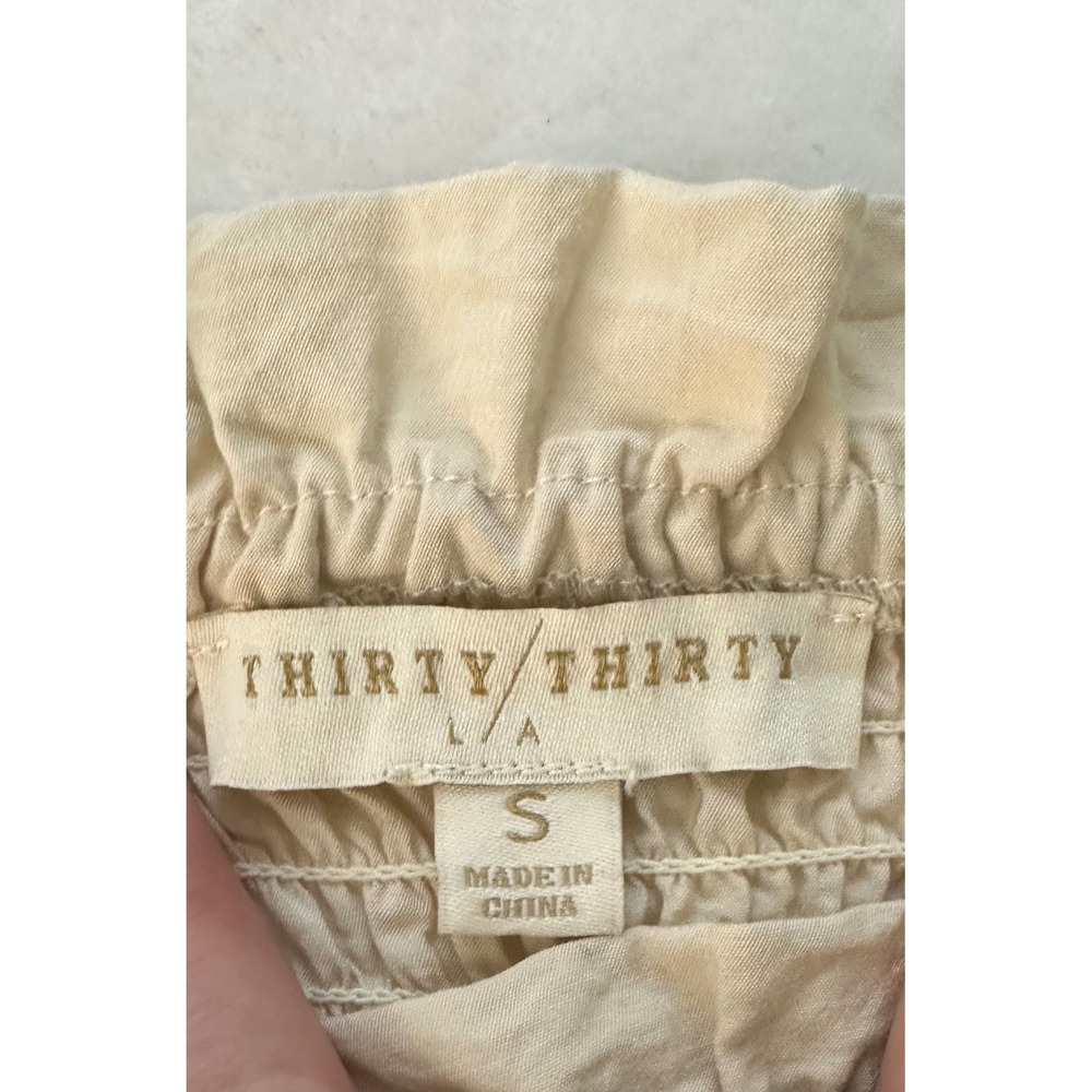Thirty Thirty Milkmaid Crop Top S Cream Coquette Balletcore Renaissance Regency - Picture 7 of 9